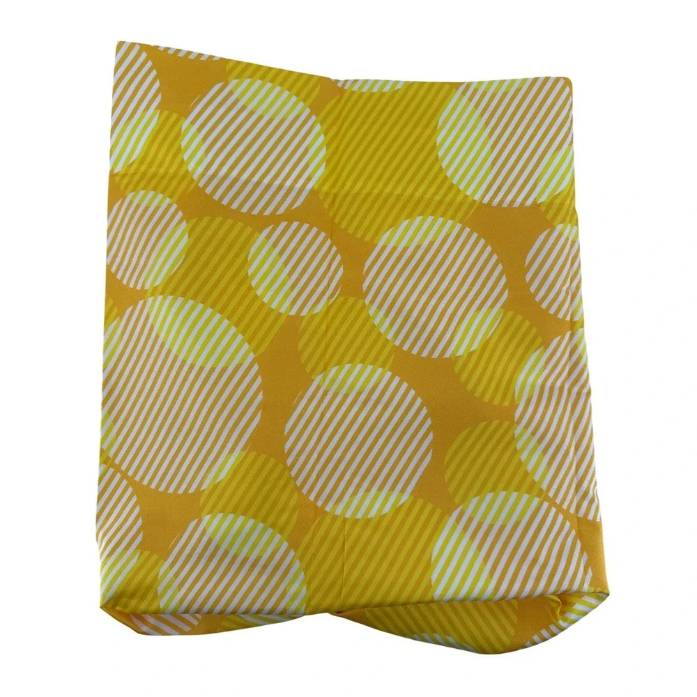 Ambesonne Yellow Striped Circle Window Curtains 2 Panel Set 56x84 Rod Pocket MCM